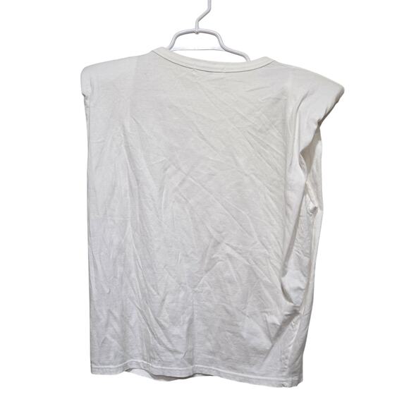 The Frankie Shop Eva White Padded Shoulder Tee XS - Picture 2 of 11